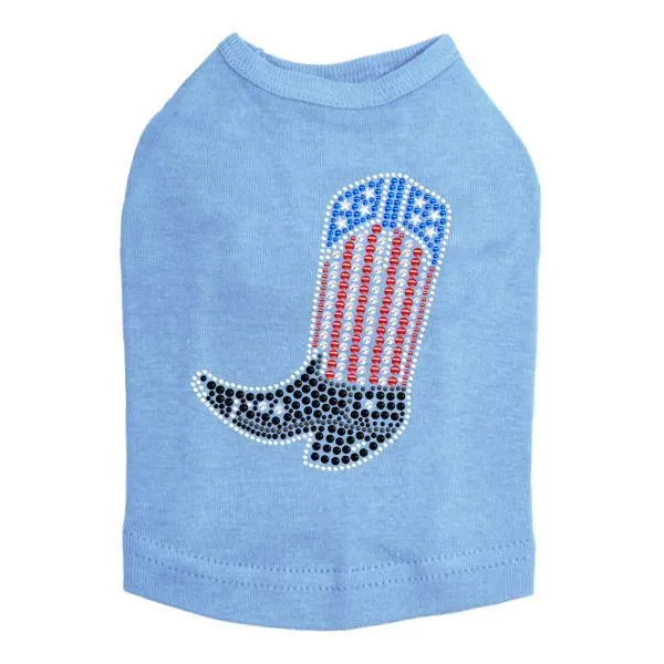 Boot Rhinestone Dog Tank