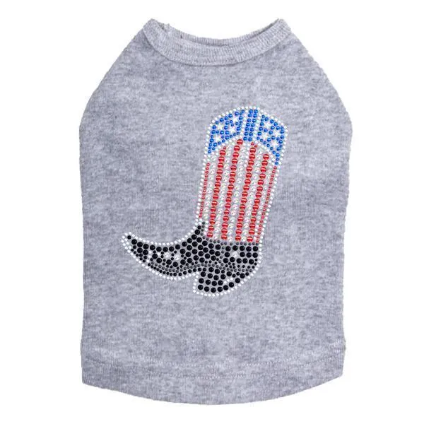 Boot Rhinestone Dog Tank