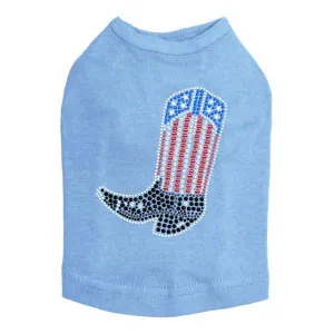Boot Rhinestone Dog Tank