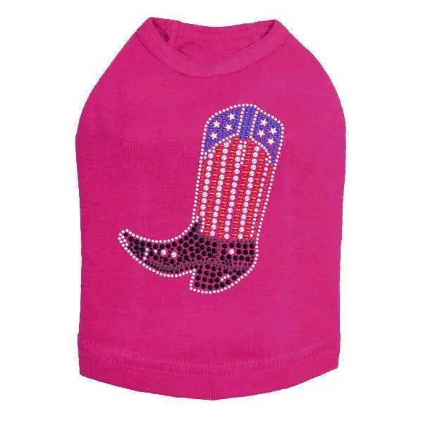 Boot Rhinestone Dog Tank