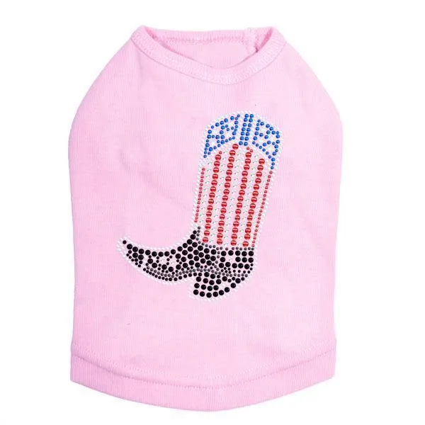 Boot Rhinestone Dog Tank