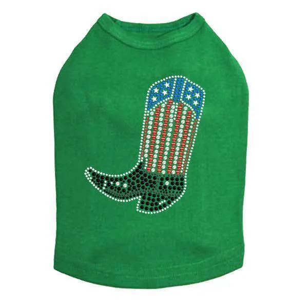 Boot Rhinestone Dog Tank