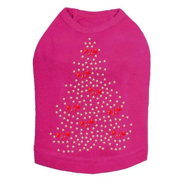 Bows Christmas Tree Rhinestone Dog Tank