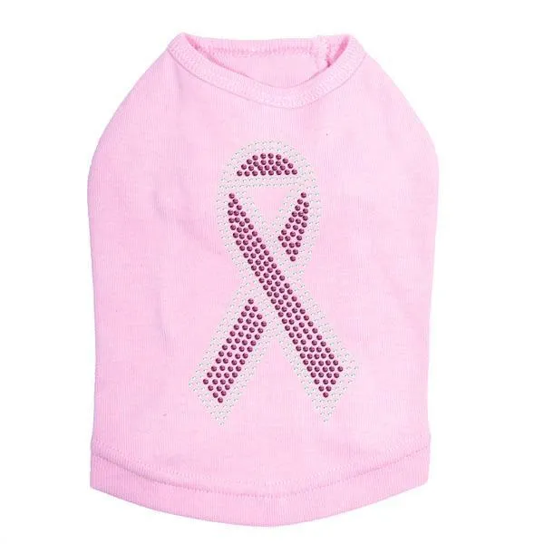 Breast Cancer Ribbon Rhinestone Dog Tank