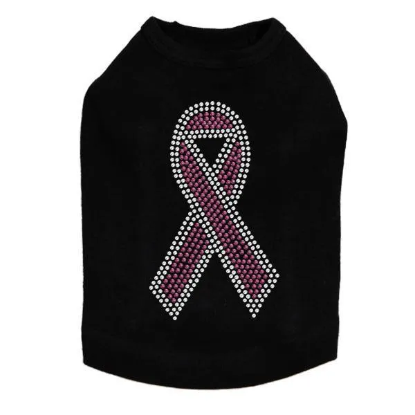 Breast Cancer Ribbon Rhinestone Dog Tank
