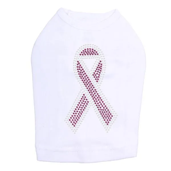Breast Cancer Ribbon Rhinestone Dog Tank