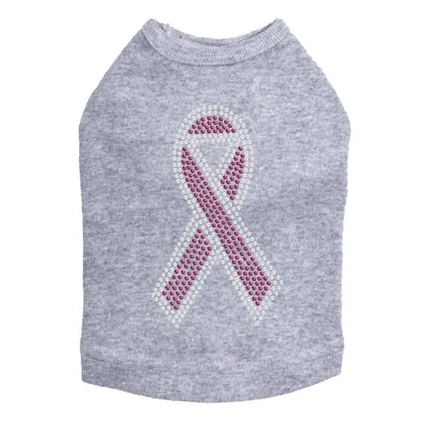 Breast Cancer Ribbon Rhinestone Dog Tank