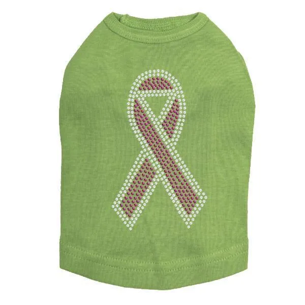 Breast Cancer Ribbon Rhinestone Dog Tank