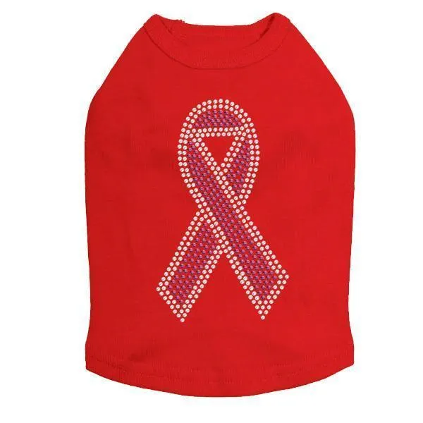 Breast Cancer Ribbon Rhinestone Dog Tank