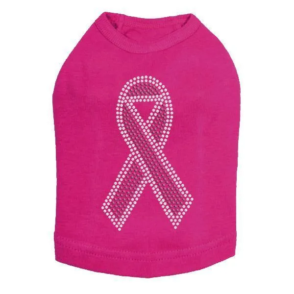 Breast Cancer Ribbon Rhinestone Dog Tank
