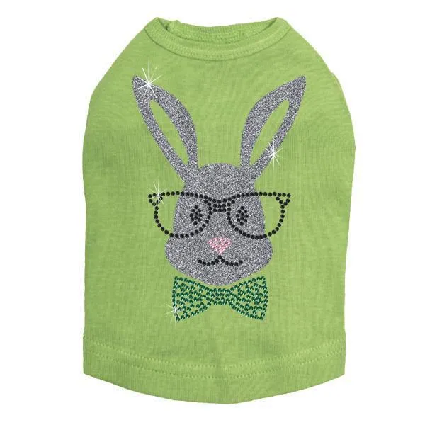 Bunny With Glasses Rhinestone Dog Tank