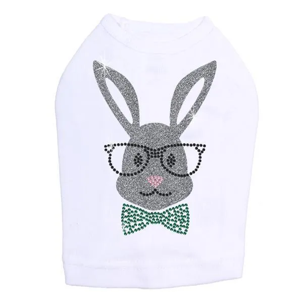 Bunny With Glasses Rhinestone Dog Tank