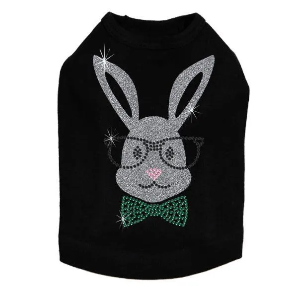 Bunny With Glasses Rhinestone Dog Tank