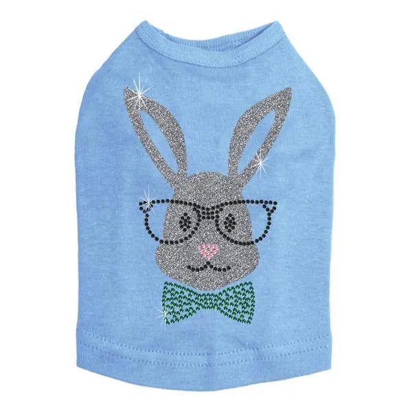Bunny With Glasses Rhinestone Dog Tank