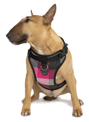 Canada Pooch Everything Harness Water-Resistant Series Pink Plaid Harness for Dogs