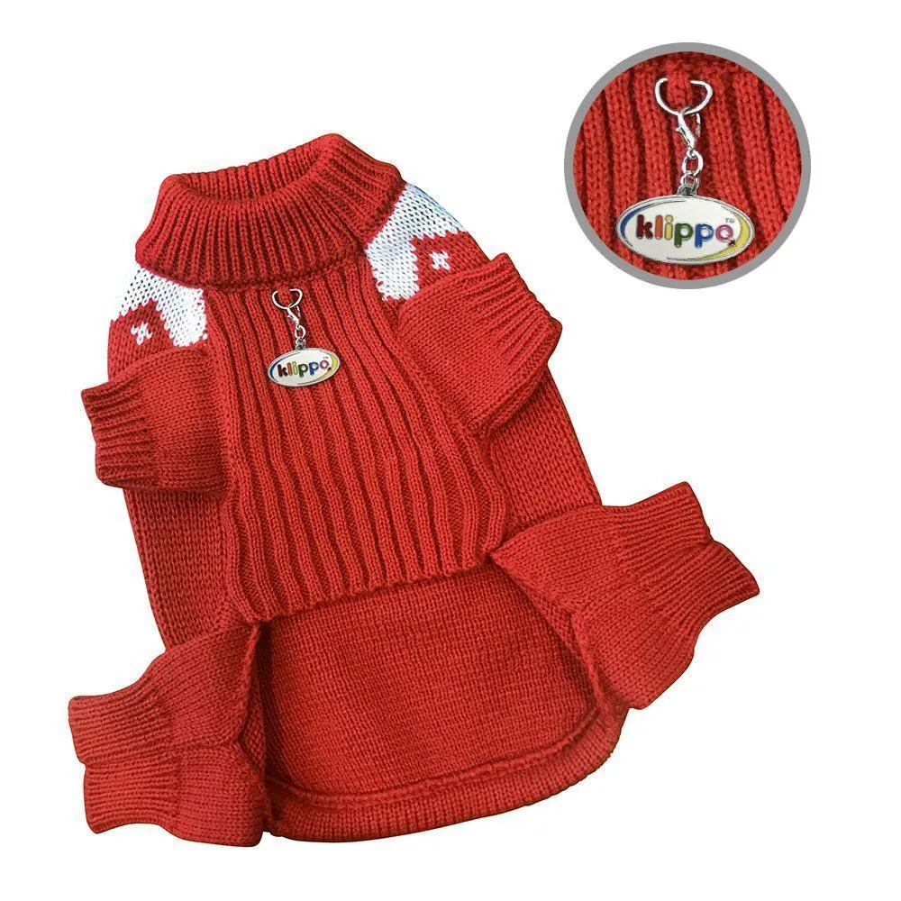 Candy Cane Bone Holiday Dog Sweater Bodysuit