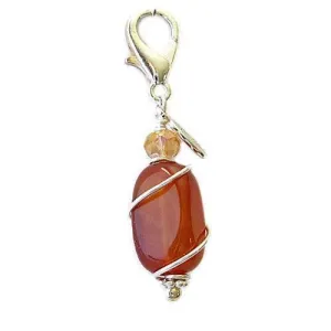 Carnelian Faceted Healing Dog Collar Charm Pawmulet