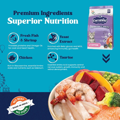 Carniwel Fresh Fish and Shrimp For Kitten Cat Dry Food