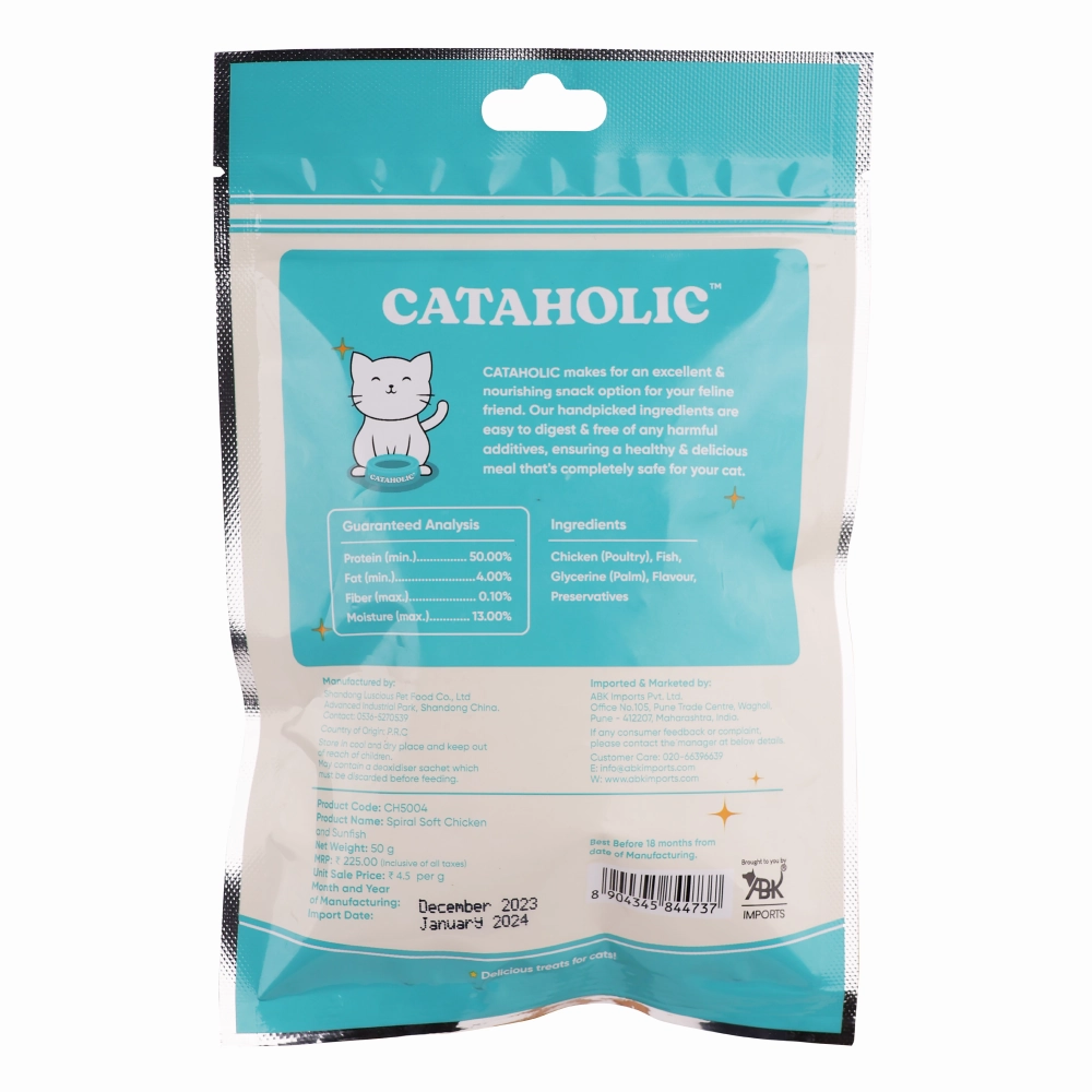 Cataholic Soft Chicken and Sunfish Spiral Cat Treats