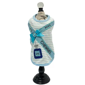 Chewnel No. 5 Perfume Sequin Dog Tank Blue