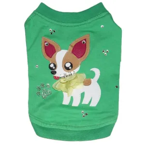 Chihuahua Art Lime Green Dog Shirt