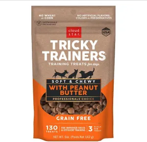 Cloud Star Tricky Trainers Grain Free Soft & Chewy with Peanut Butter Dog Treats