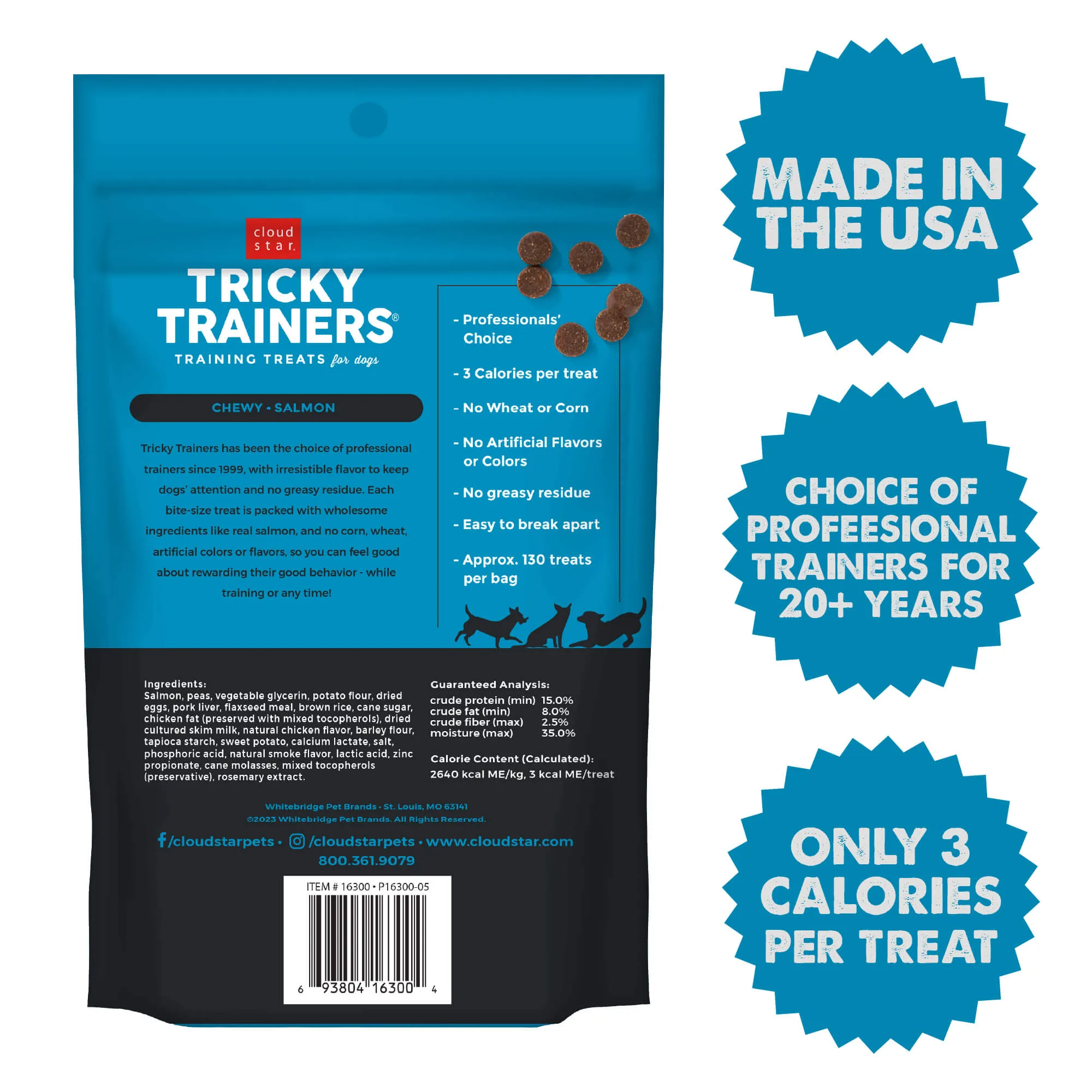 Cloud Star Tricky Trainers Soft & Chewy with Salmon Dog Treats