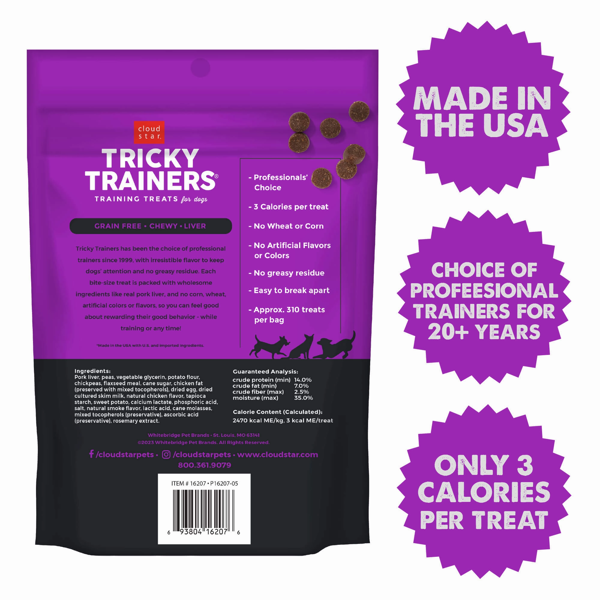 Cloud Star Tricky Trainers Grain Free Soft & Chewy with Liver Dog Treats