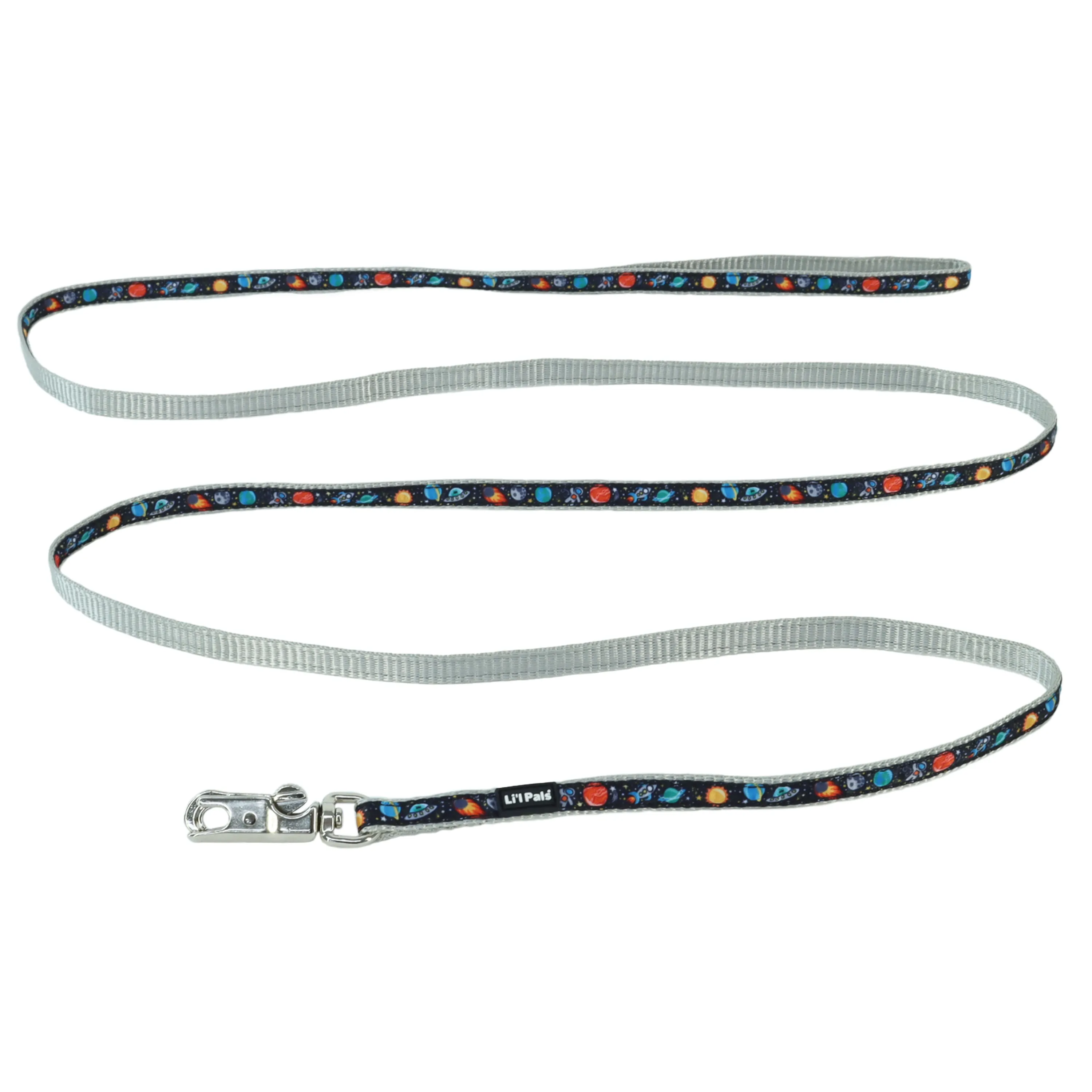 Coastal Pet Products Li'l Pals Charming Ribbon Overlay Dog Leash in Li'l Space Explorers