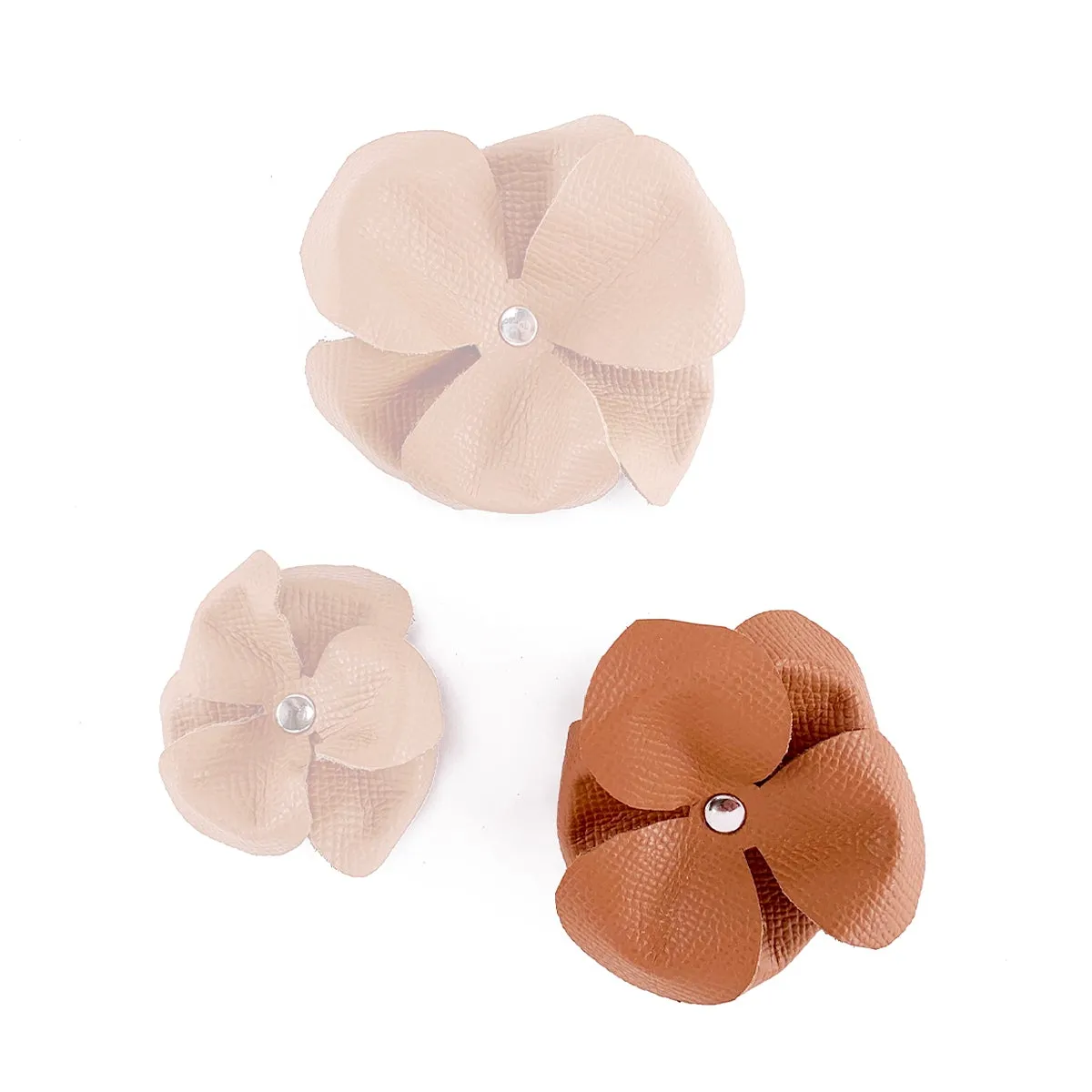 Colima Classic Leather Dog Flowerette Slider Hazelnut