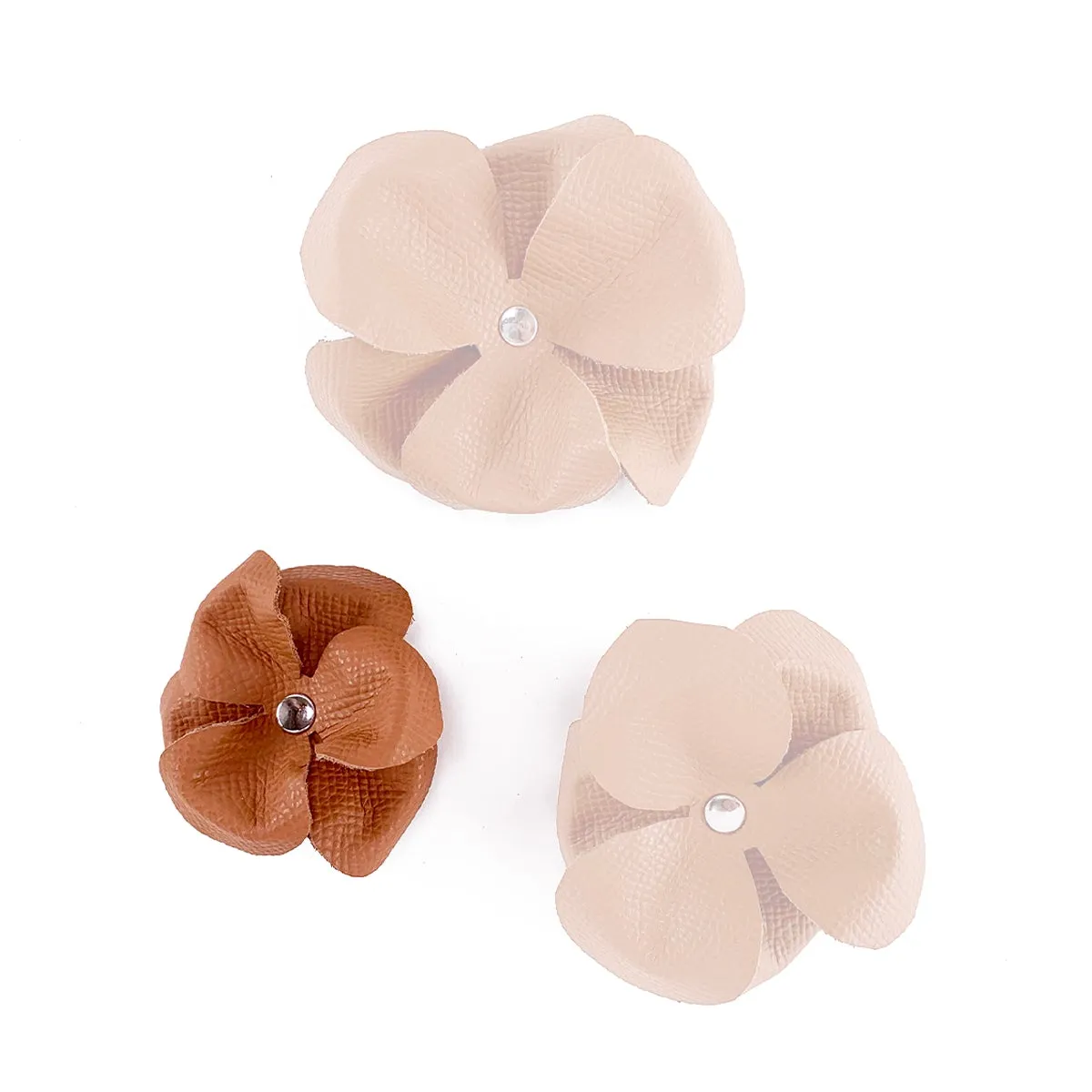 Colima Classic Leather Dog Flowerette Slider Hazelnut