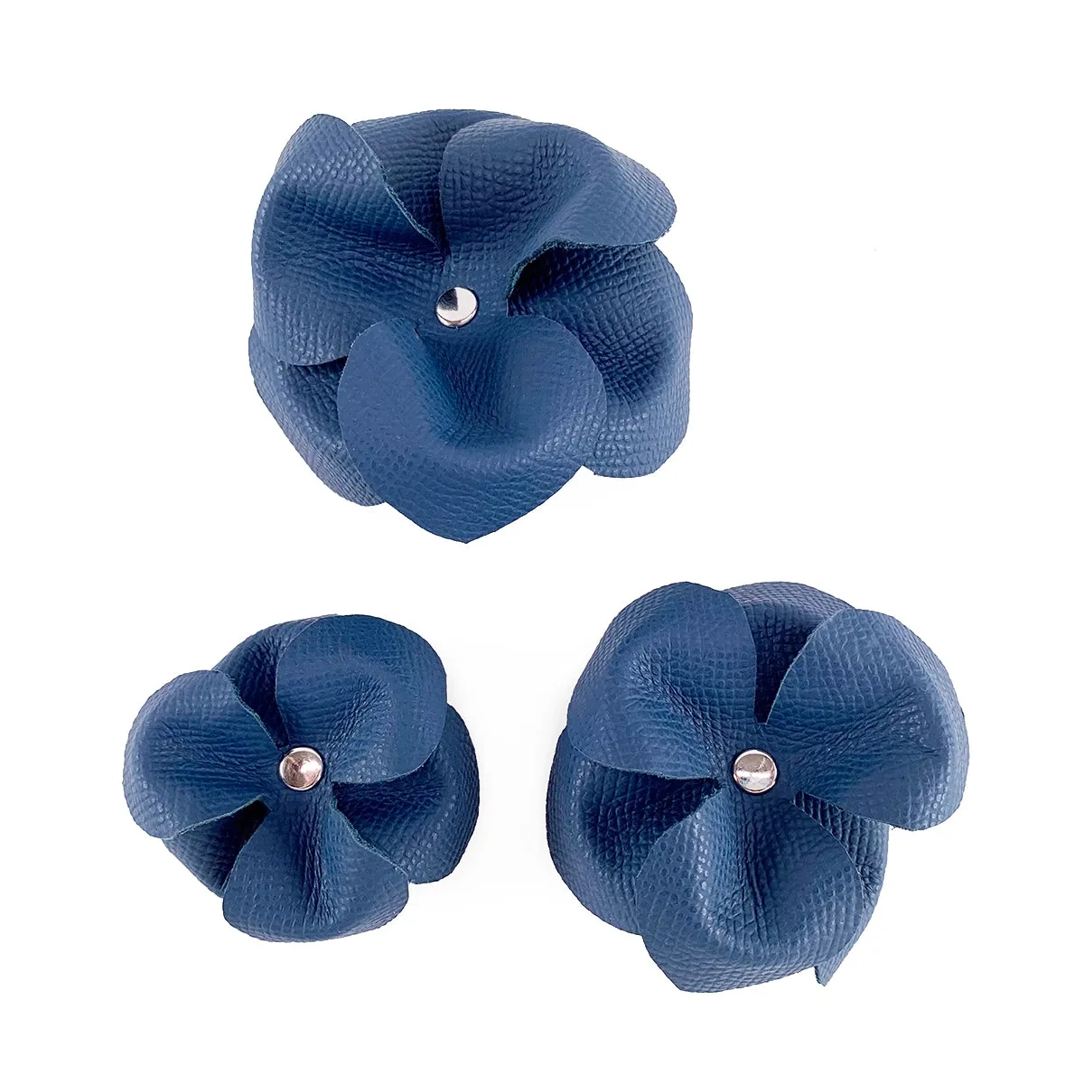 Colima Classic Leather Dog Flowerette Slider Orion Blue