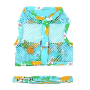 Cool Mesh Dog Harness And Leash Pineapple Luau