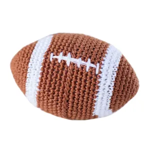 Crochet Football Dog Toy Brown