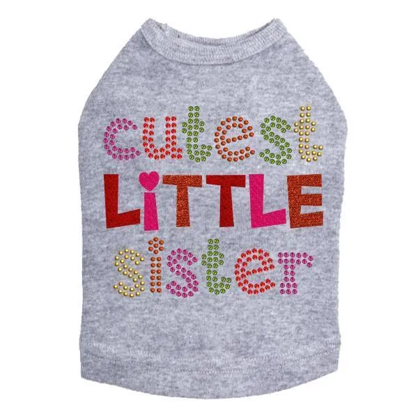 Cutest Little Sister Rhinestone Dog Tank