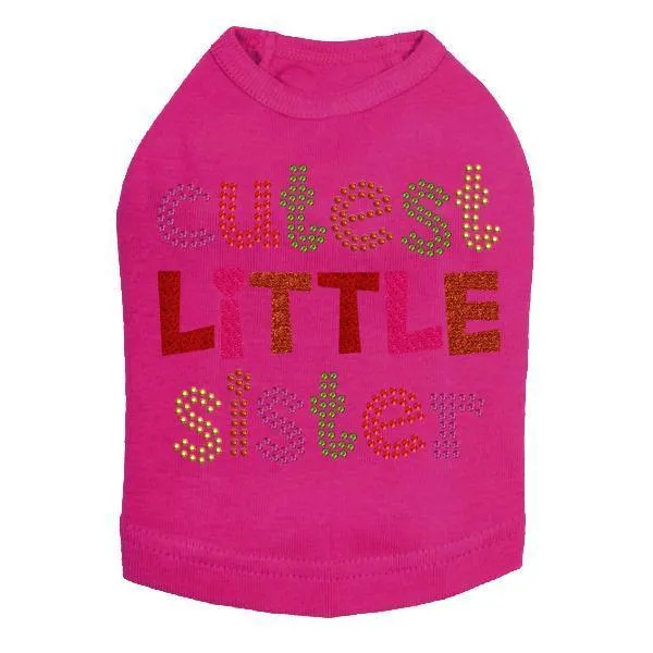 Cutest Little Sister Rhinestone Dog Tank