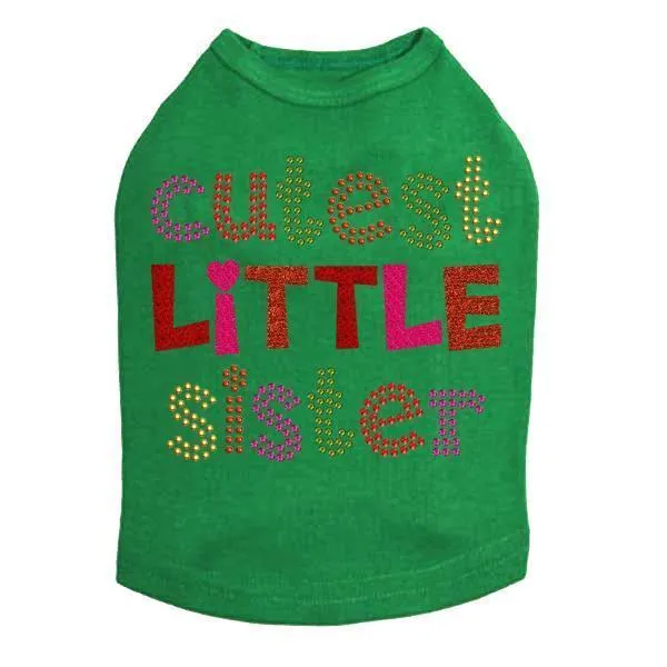 Cutest Little Sister Rhinestone Dog Tank