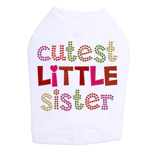 Cutest Little Sister Rhinestone Dog Tank