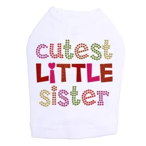 Cutest Little Sister Rhinestone Dog Tank
