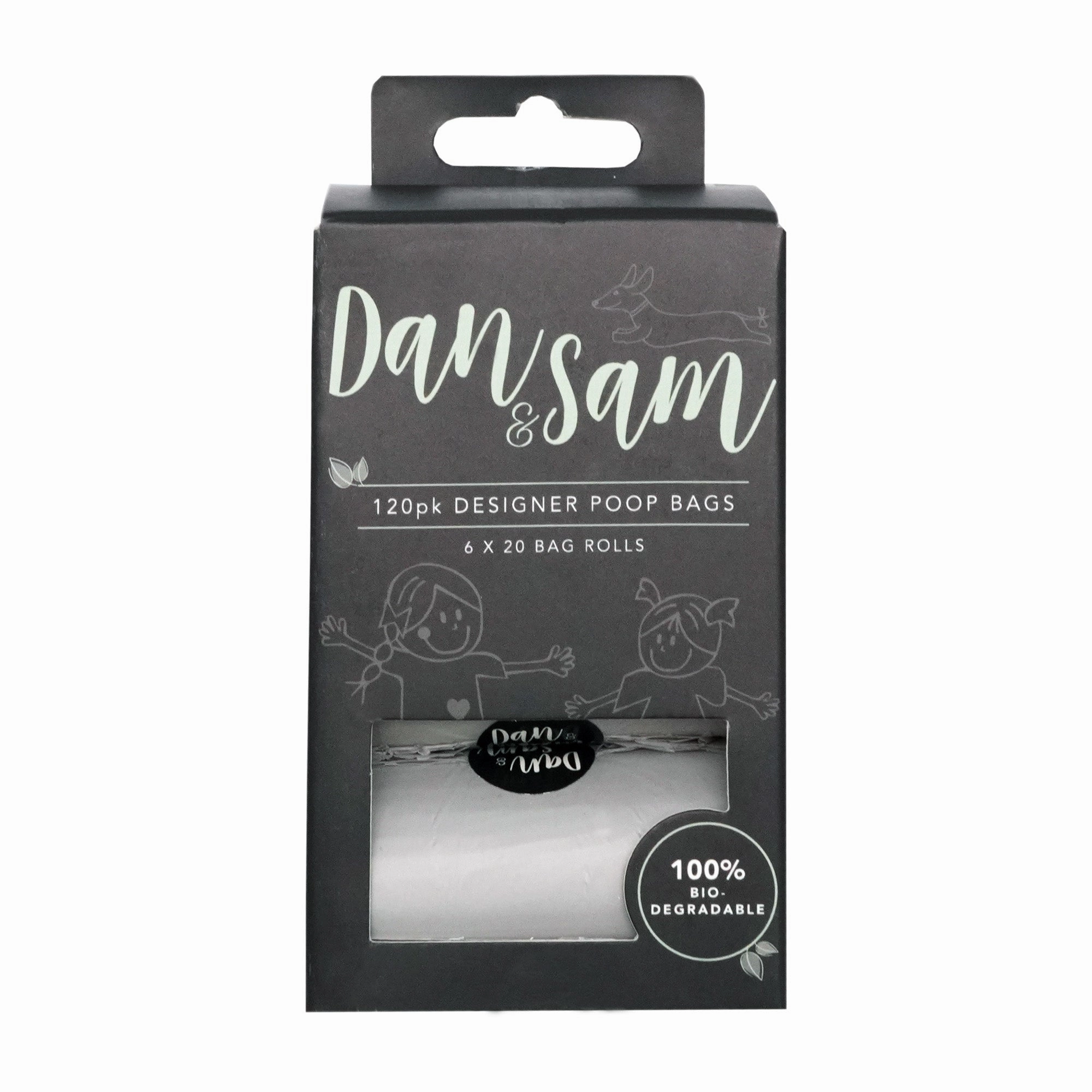 Dan & Sam - Biodegradable Poop Bags (Grey) (120pk)