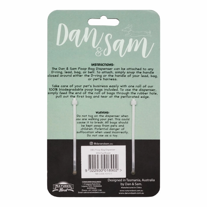 Dan & Sam - Poop Bag Dispenser (Wild Sunflower)