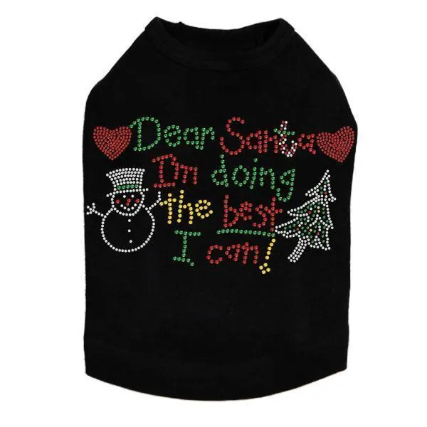 Dear Santa Rhinestone Dog Tank