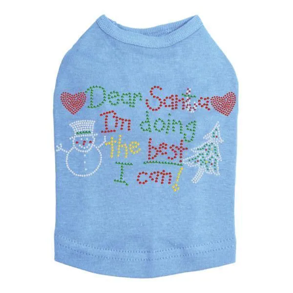 Dear Santa Rhinestone Dog Tank