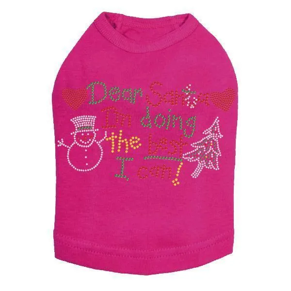 Dear Santa Rhinestone Dog Tank
