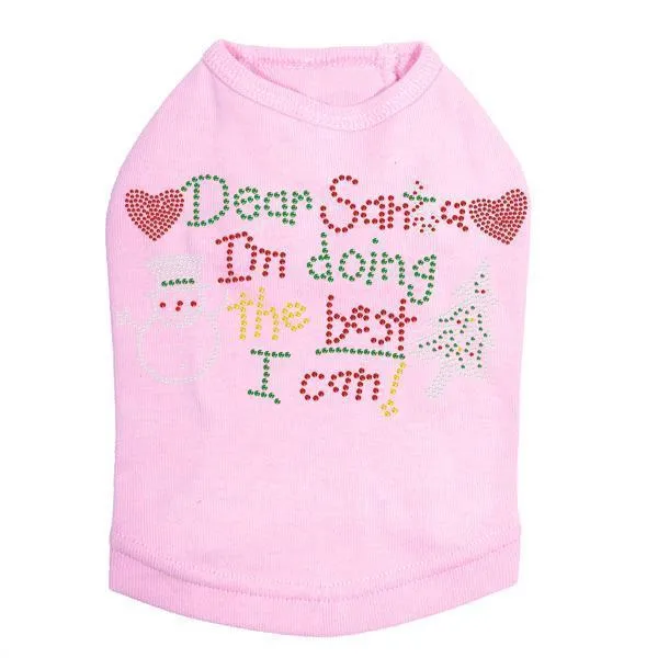 Dear Santa Rhinestone Dog Tank