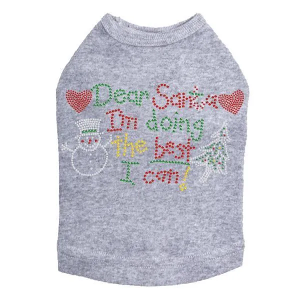 Dear Santa Rhinestone Dog Tank