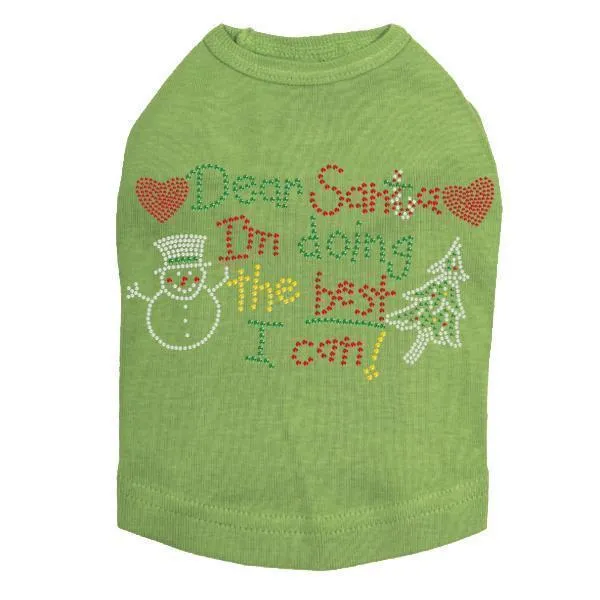 Dear Santa Rhinestone Dog Tank