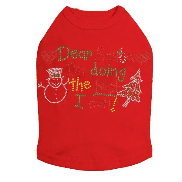 Dear Santa Rhinestone Dog Tank