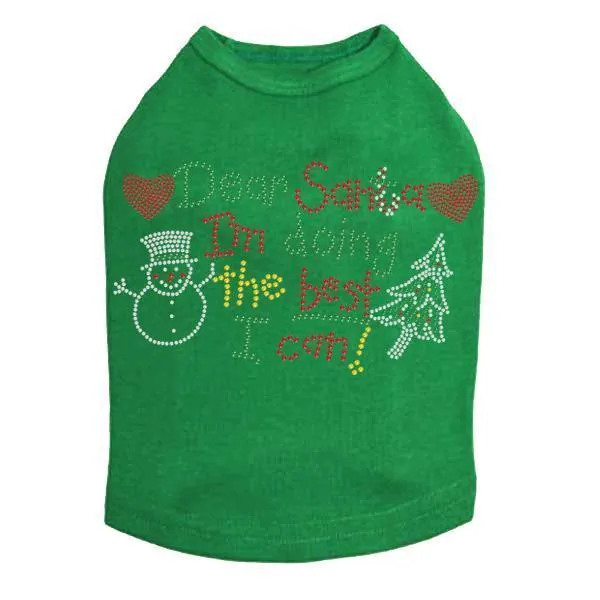 Dear Santa Rhinestone Dog Tank