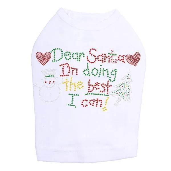 Dear Santa Rhinestone Dog Tank